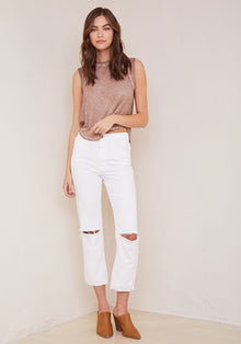 Bella DahlLennon Distressed Jeans - WhiteBottoms