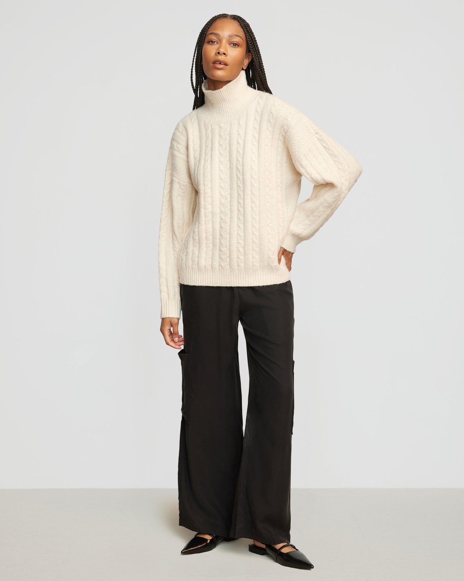 Dido | Liam Chunky Cable Knit Sweater in Size Small