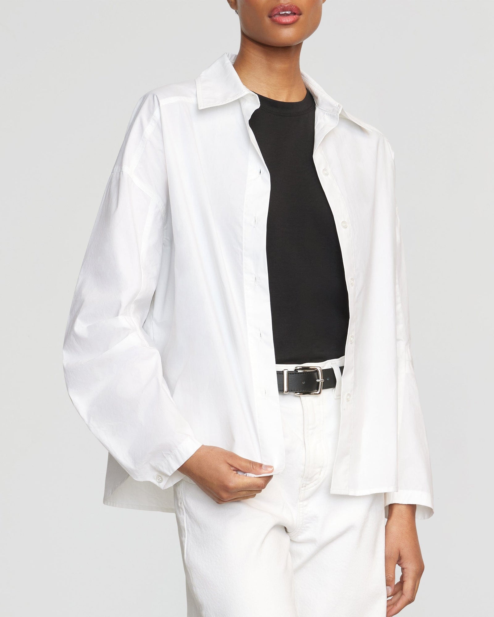 Simone | Lilia Structured Sleeve Shirt in Size Small