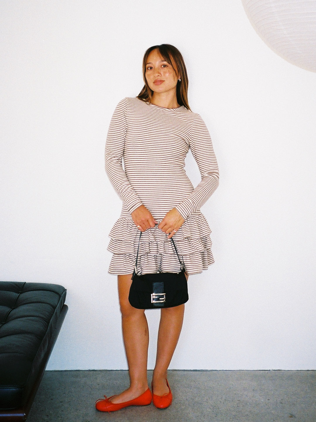 Colette Mini Dress | Brown Stripe