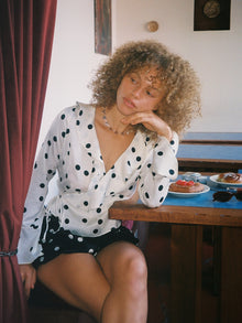 Ricki Wrap Top | White Dot