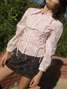 Jasper Button Up | Rose Dot White