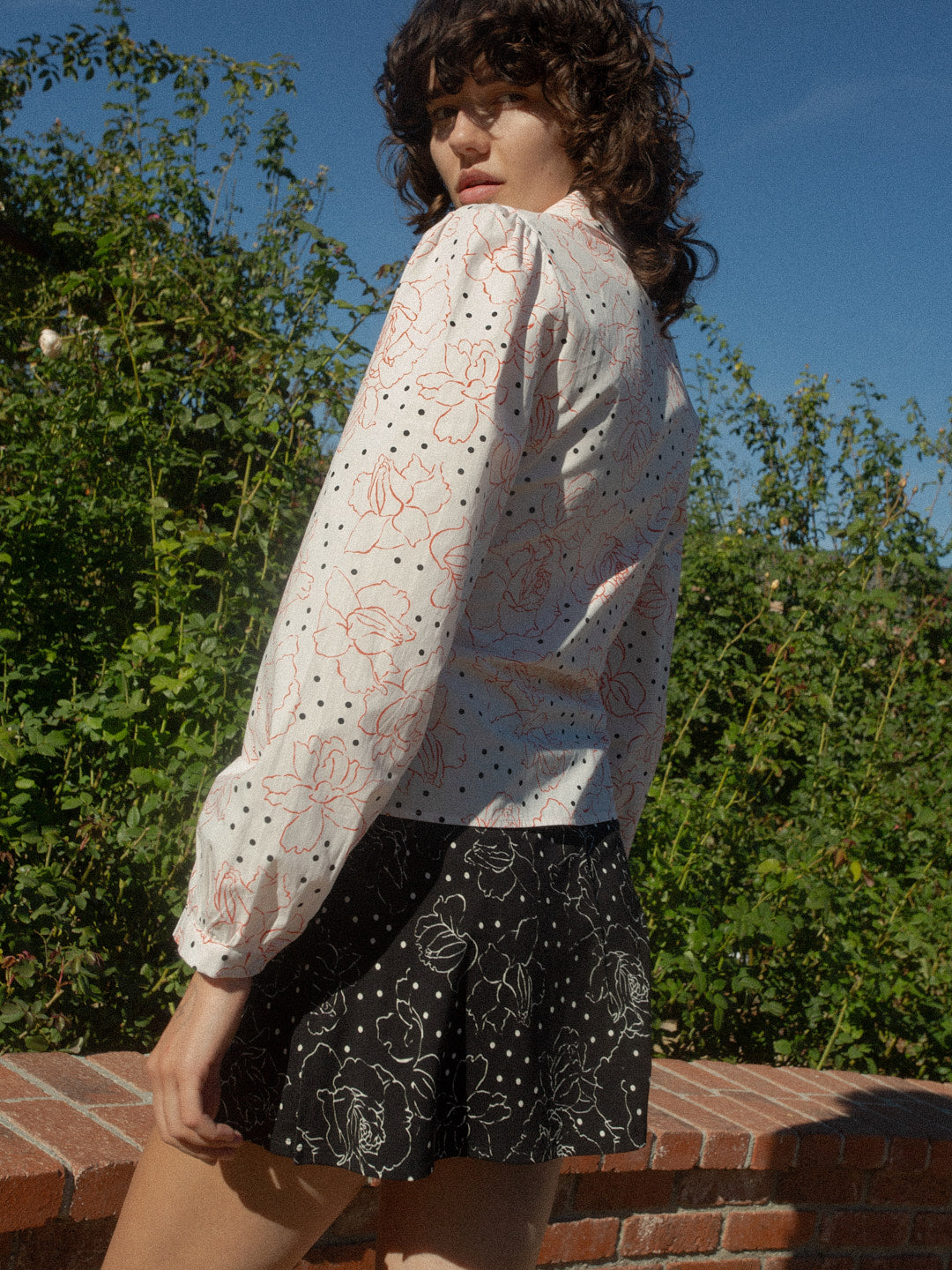 Jasper Button Up | Rose Dot White