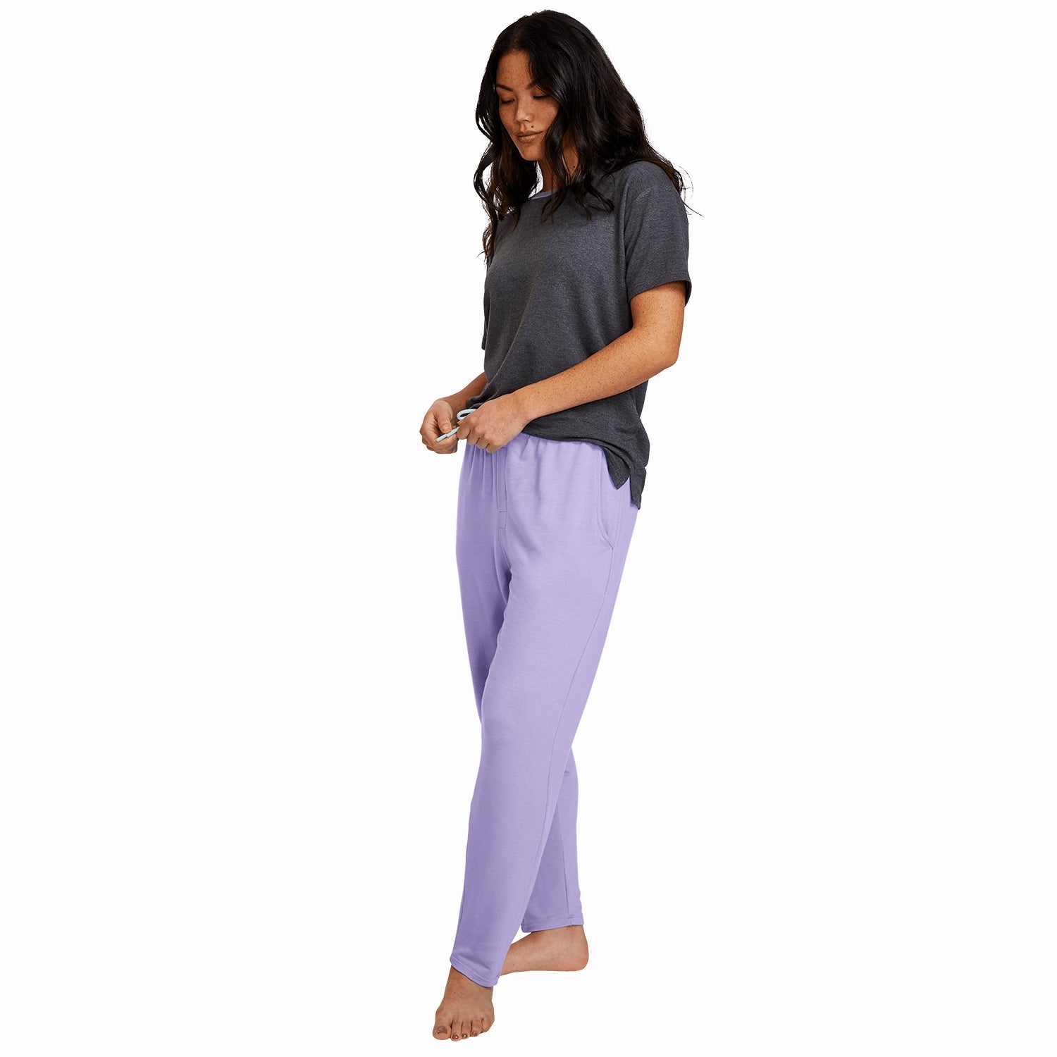 Breathable Modal French Terry Sweatpants | Lavender/Mint