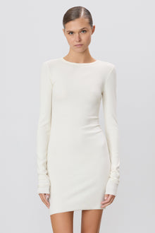 LONG SLEEVE CREWNECK MINI DRESS - ETERNE