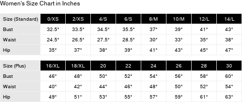 Product size guide