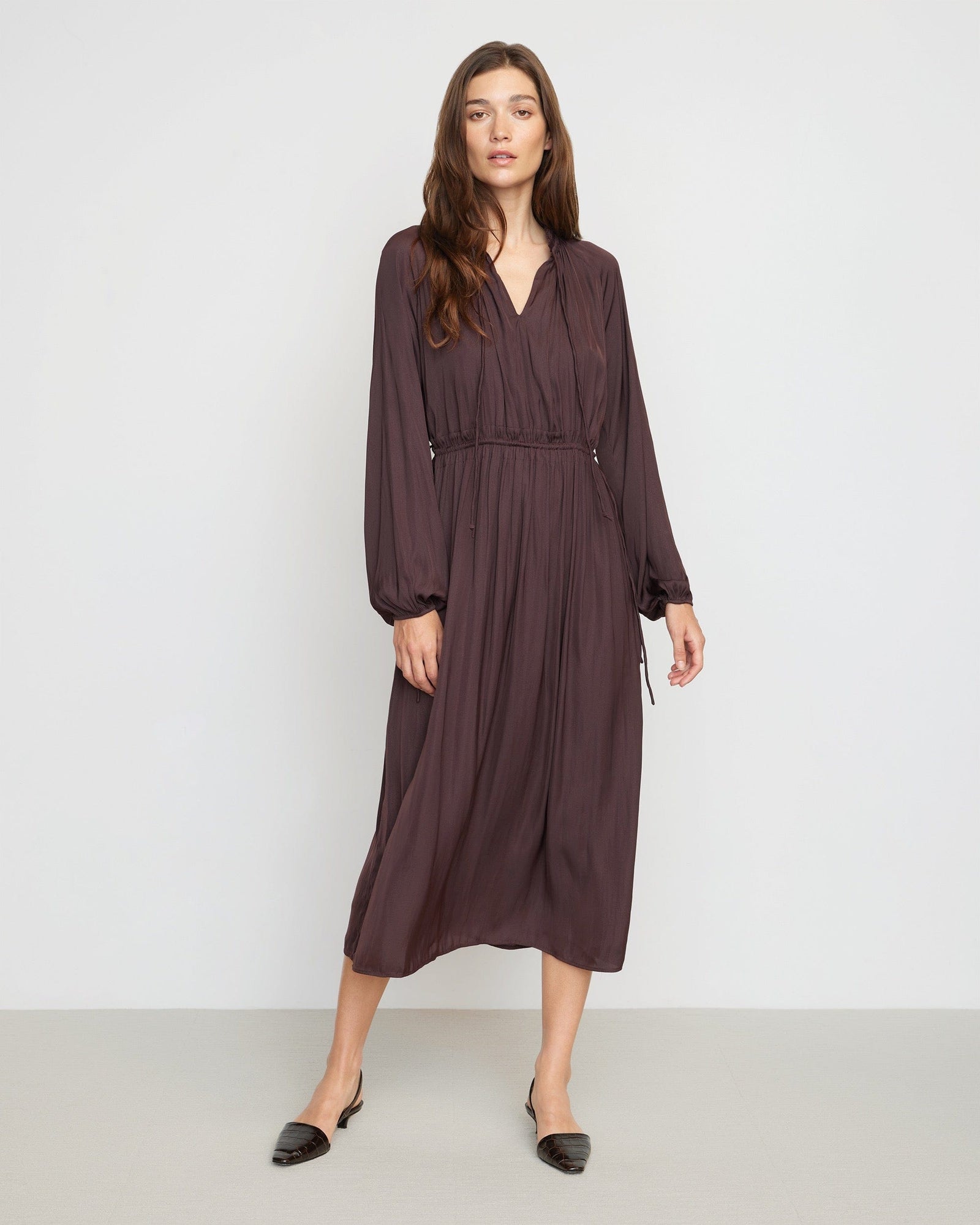 Renée | Magdalena Long Sleeve Plisse Dress in Size Small