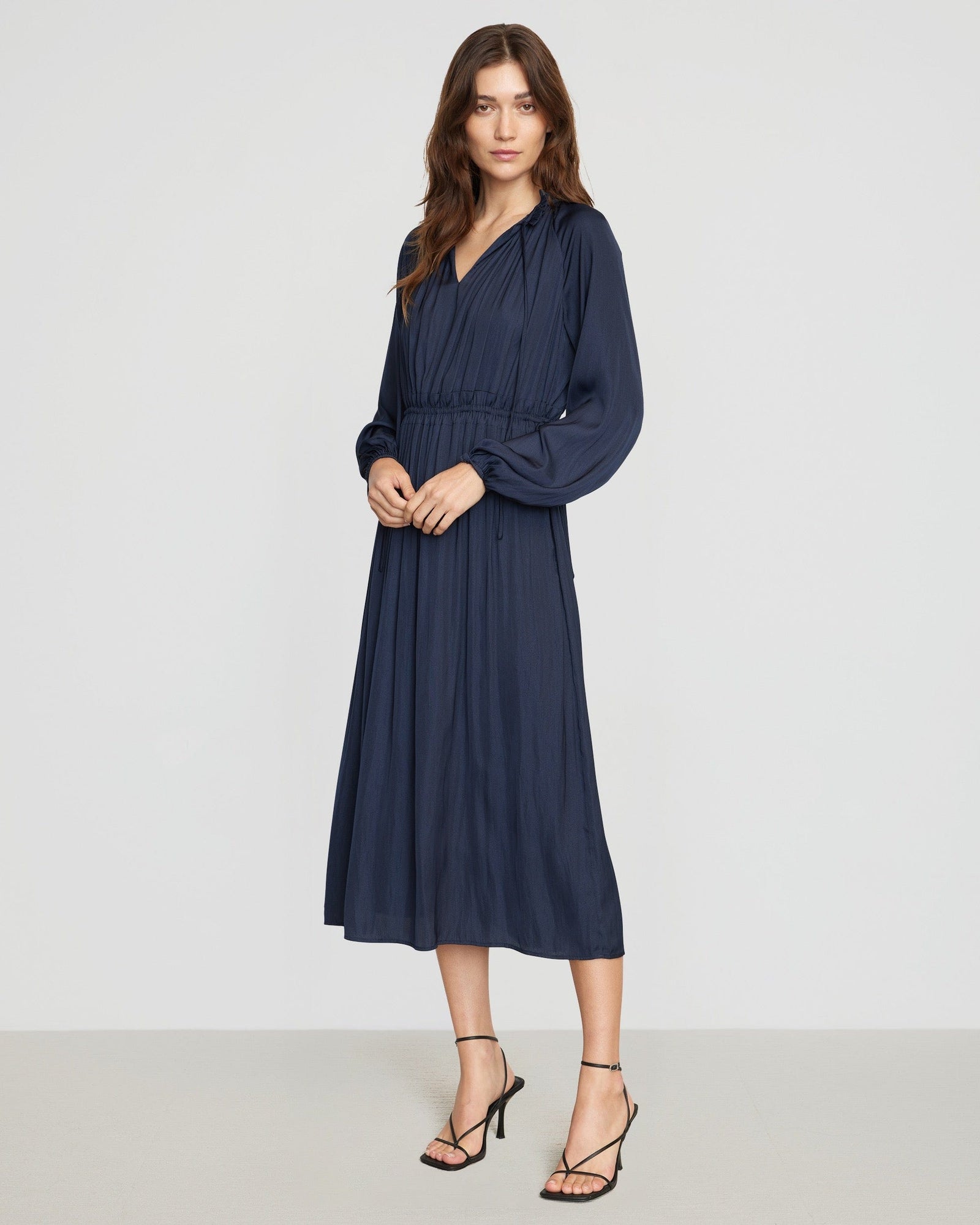 Renée | Magdalena Long Sleeve Plisse Dress in Size Small