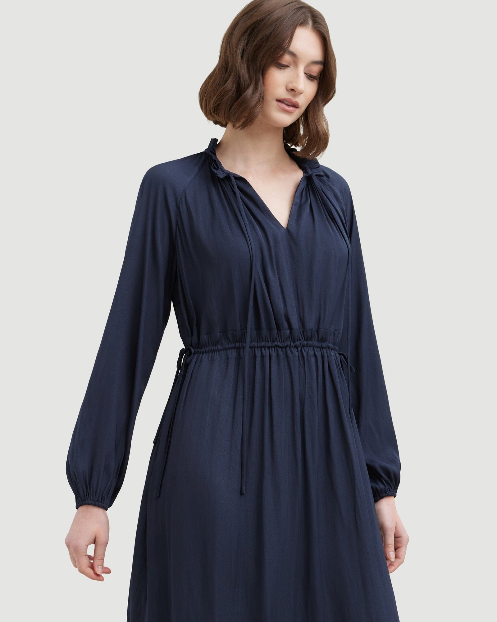 Laura | Magdalena Long Sleeve Plisse Dress in Size Small