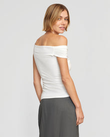 Joanna | Mai Asymmetric Off-Shoulder Tee in Size Small