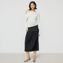 Bianca | Mako Linen Foldover Zip-Waist Skirt in Size Small