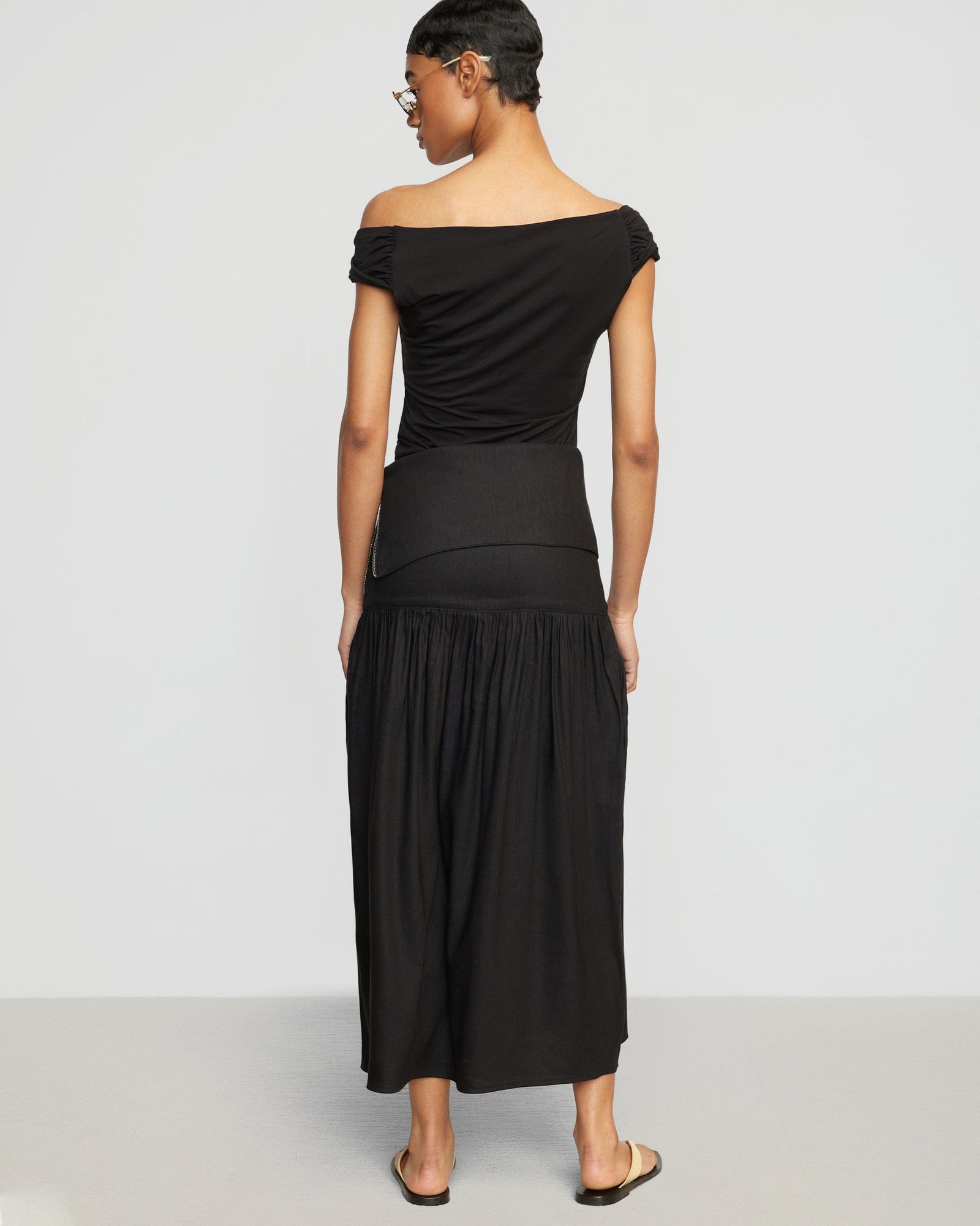 Simone | Mako Linen Foldover Zip-Waist Skirt in Size Small