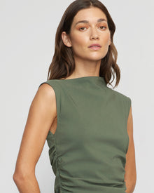 Renée | Manon Asymmetric-Neck Ruched Dress in Size Extra Small