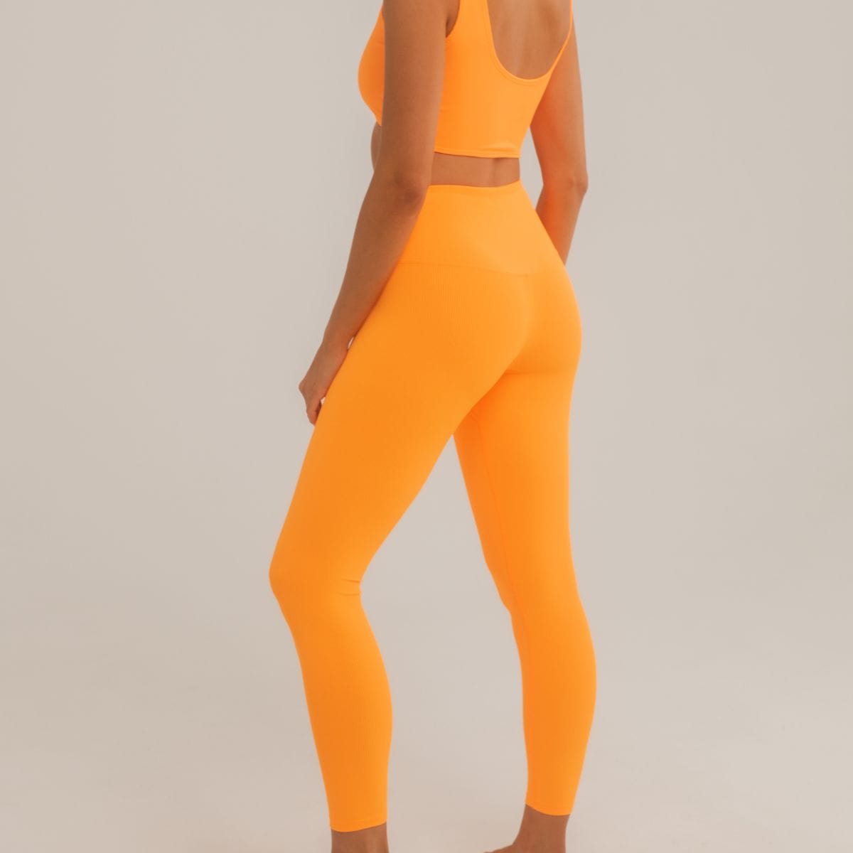 Wide Band Legging | Melon Micro Rib