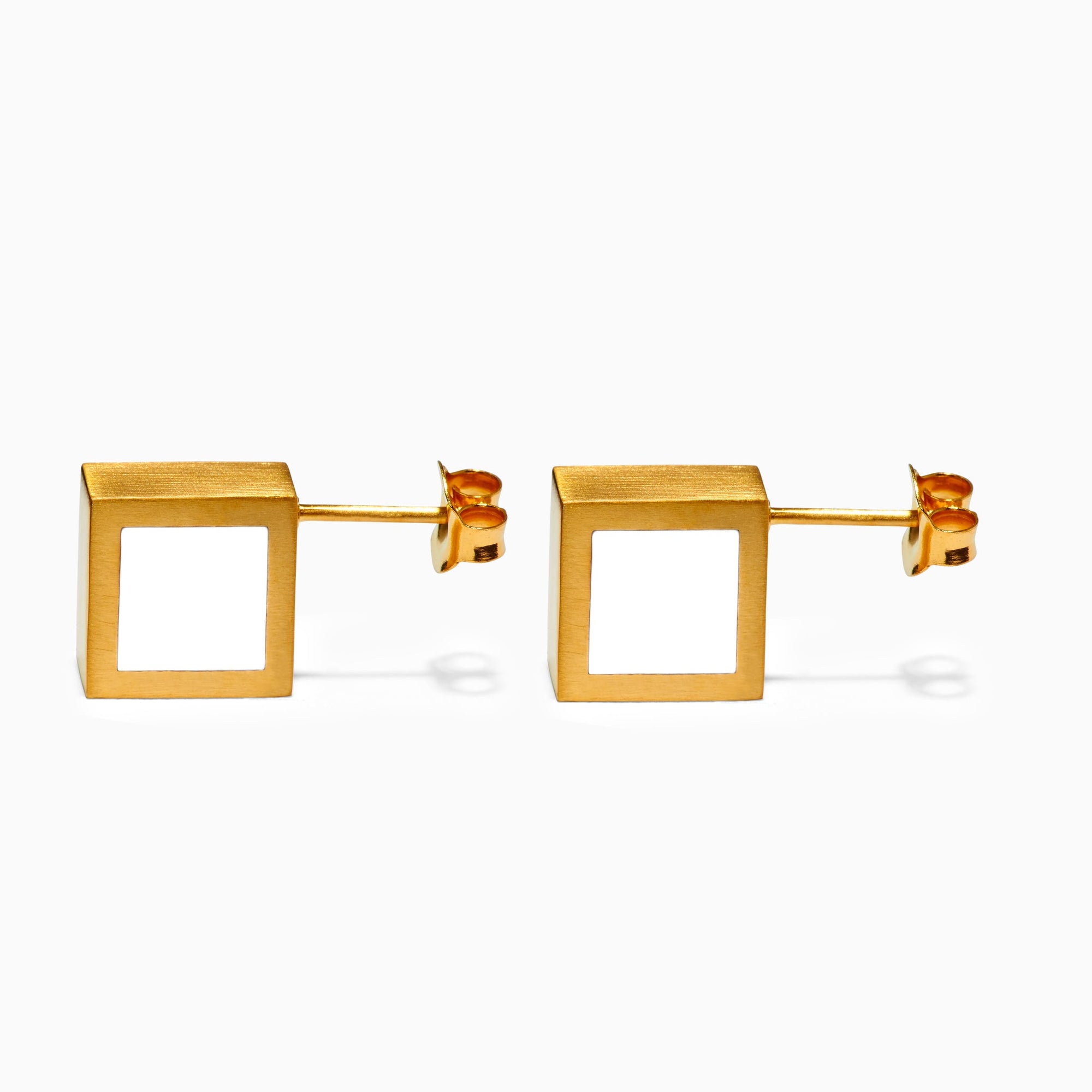 Phi Earrings | 18K Gold Plated | White Agate