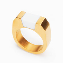 Syd Ring | 18K Gold Plated | White Agate