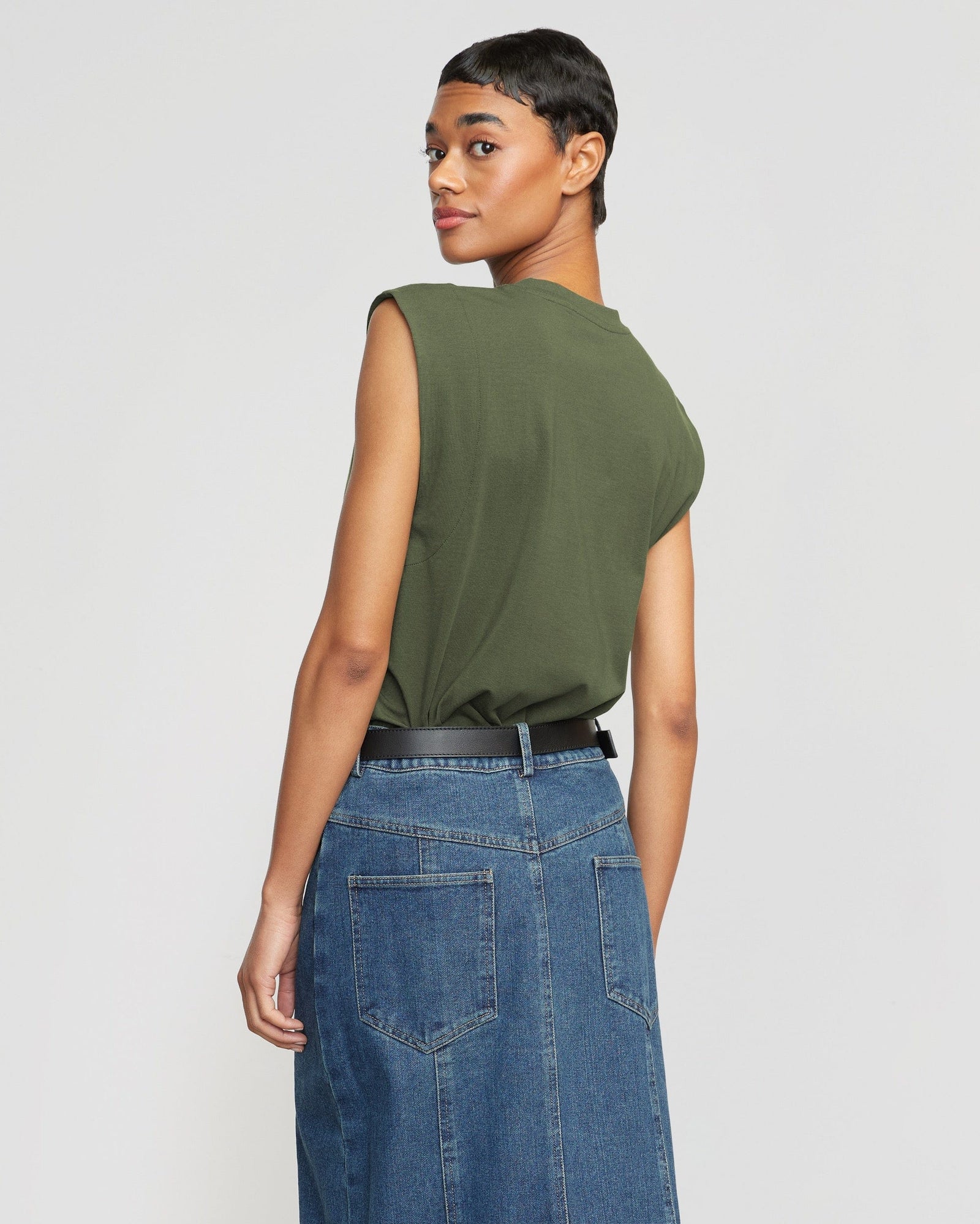 Nana Organic Cotton Structured Shoulder Tee | Nori