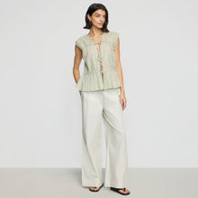 Bianca | Neha Tie-Front Tiered Blouse in Size Small