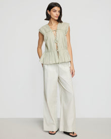 Bianca | Neha Tie-Front Tiered Blouse in Size Small