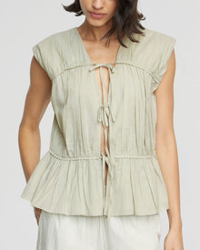 Bianca | Neha Tie-Front Tiered Blouse in Size Small