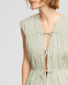 Joanna | Neha Tie-Front Tiered Blouse in Size Small