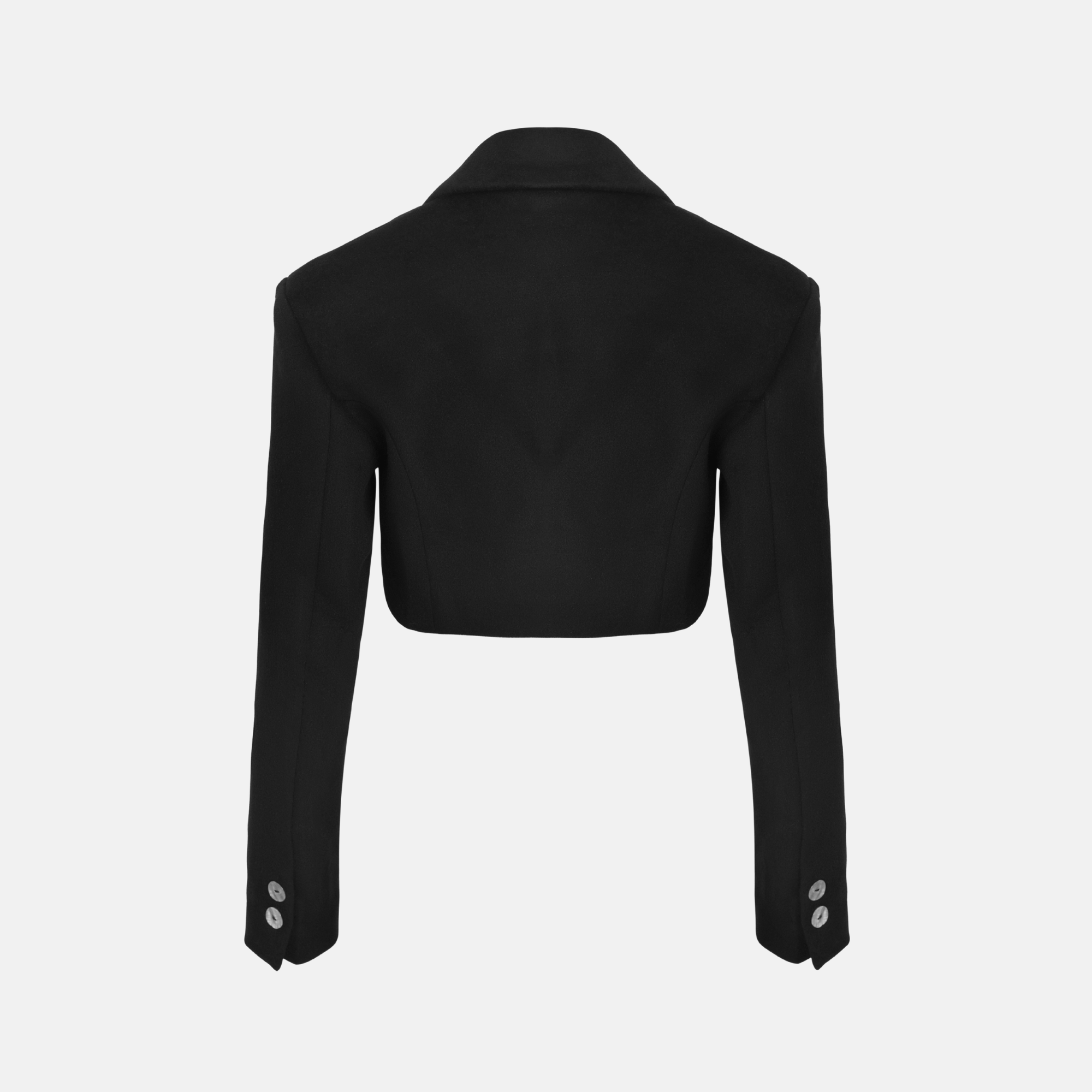 OW Collection NOVA Crop Wool Blazer Blazer 121 - Black