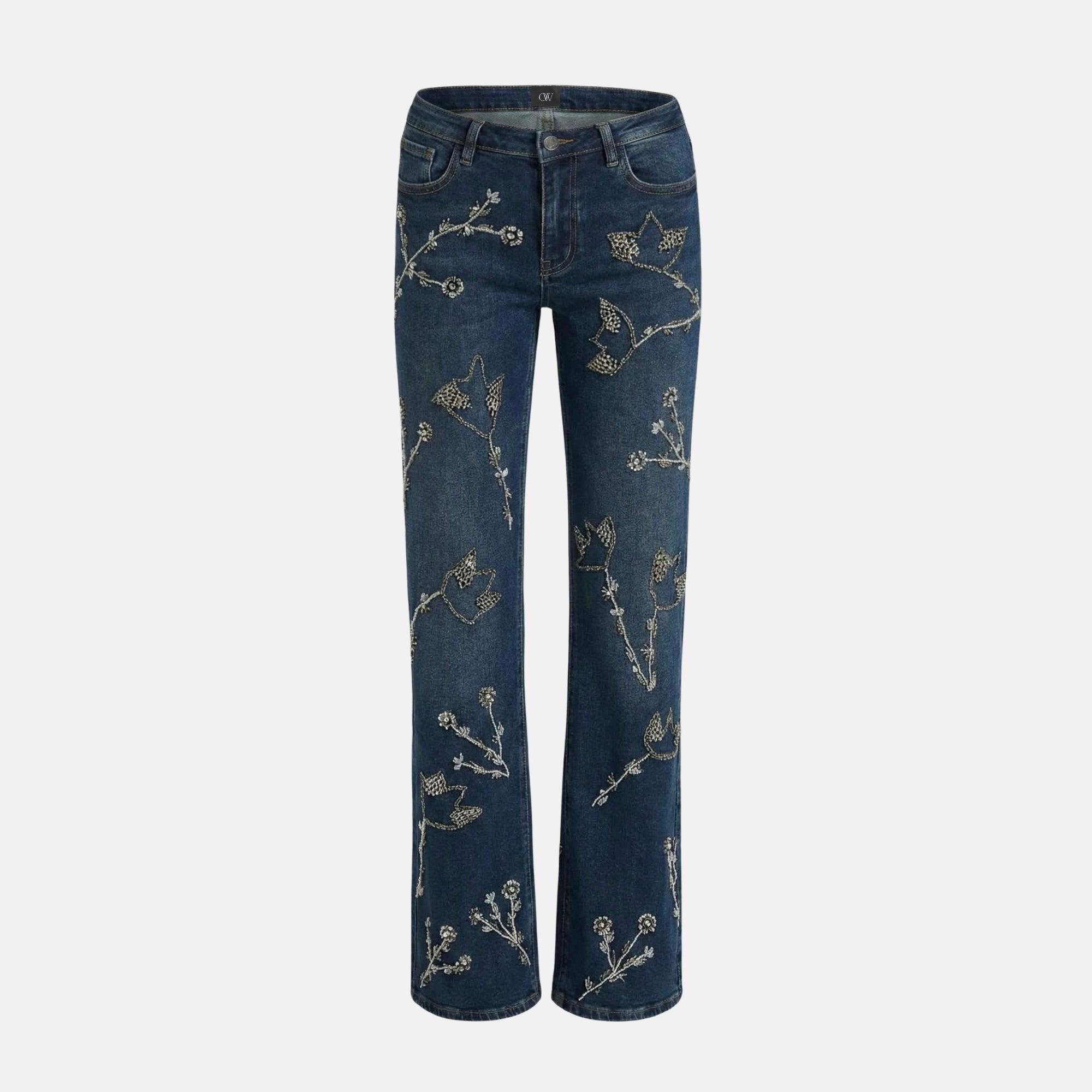OW Collection NOVA Embellished Denim Jeans Jeans 205 - Dark Wash Denim