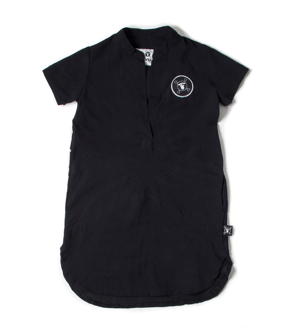 Kid | Divided Voile Kaftan | Black