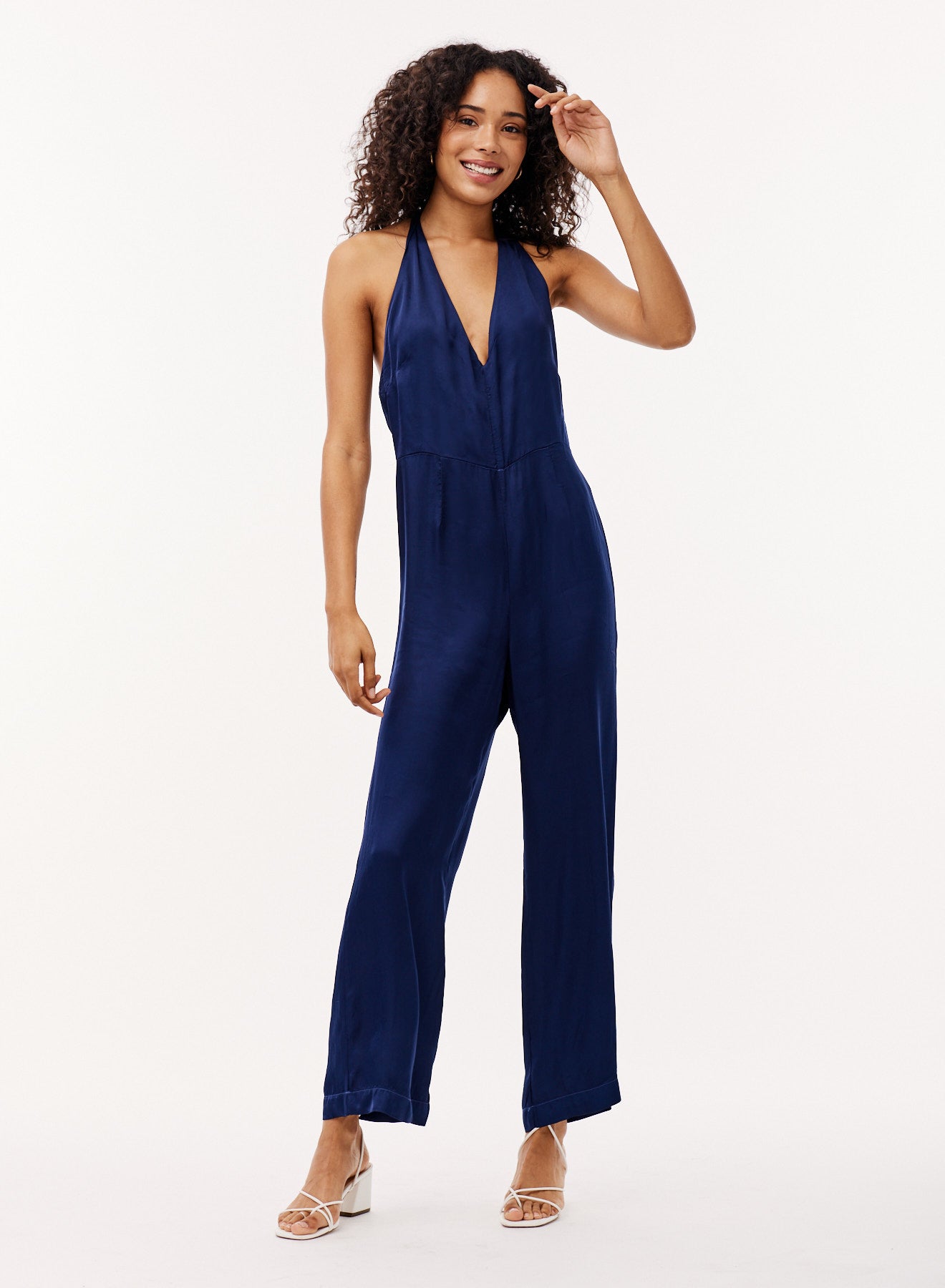 Low Back Halter Jumpsuit |Midnight Royal