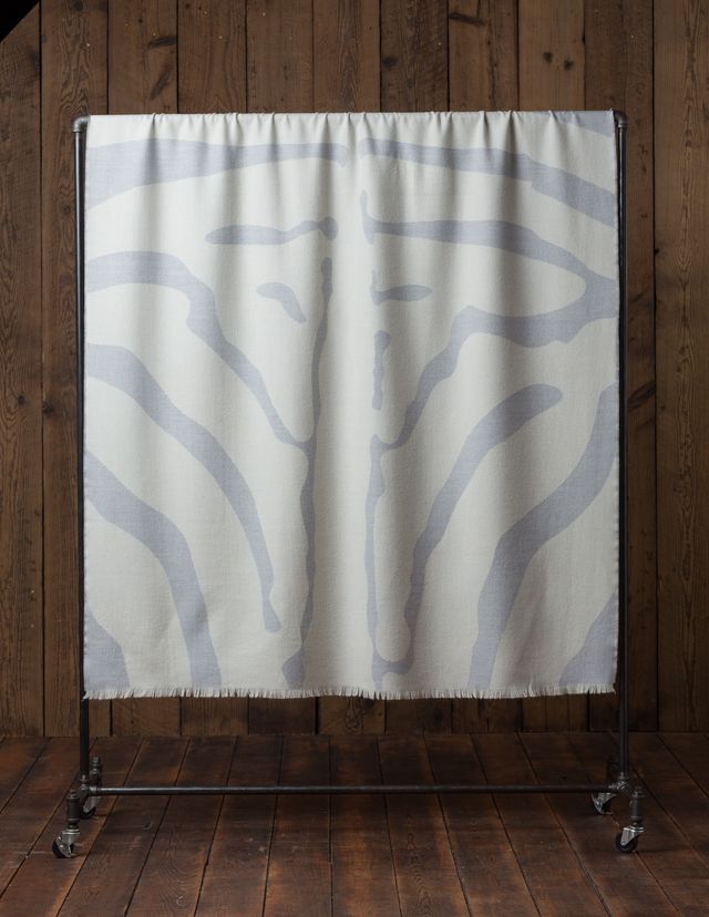 Zebra Throw | Chambray / Ivory