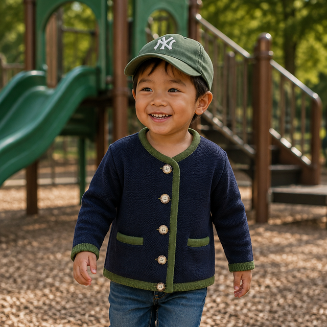 Kids | Salzburg Cardigan | Navy / Pine