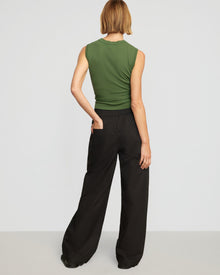 Joanna | Paula Smocked-Waist Wide Leg Pant in Size Small