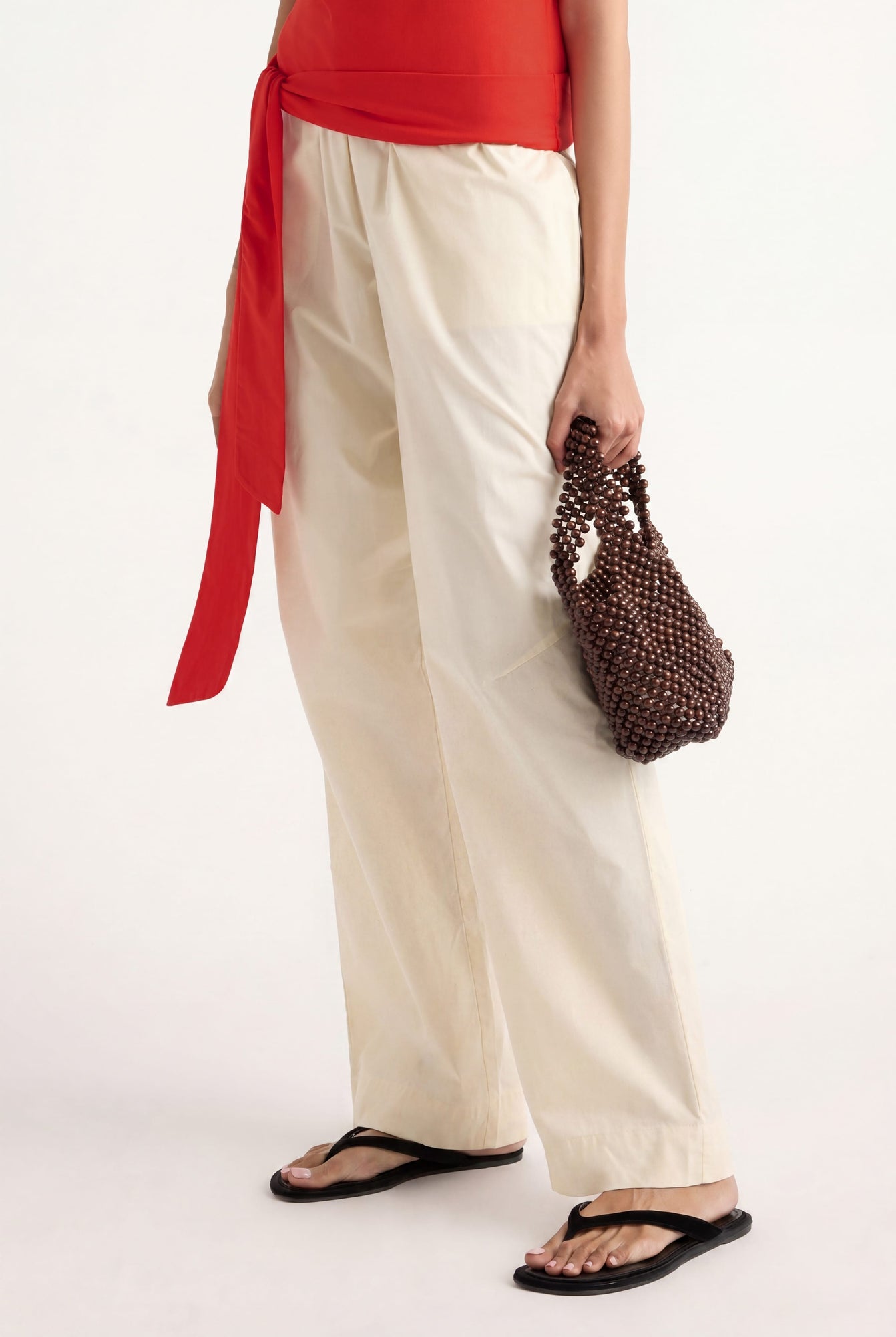 Arya | Paula Stretch-Waist Organic Cotton Pant in Size Small
