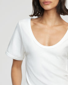 Bianca | Renee Sculpted Scoop-Neck Tee in Size X-Small