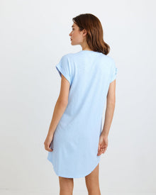 Roll Sleeve T-Shirt Dress | Perennial Blue