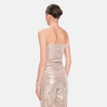 OW Collection RUBY Sequin Tube Top Top 036 - Tan