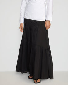 Simone | Runa Tiered Cotton Maxi Skirt in Size Small