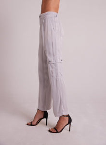 Pleated Cargo Trousers - Silver Streak