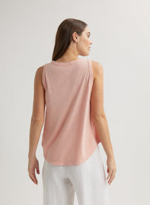 Scoop Neck Tank Top | Peach Fizz