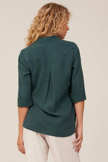 Shirt Tail Button Down - Jade Night