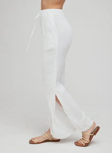 Side Slit Wide Leg | White