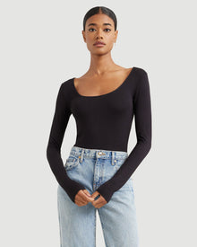 Simone | Skyler Square-Neck Long Sleeve Tee in Size Small