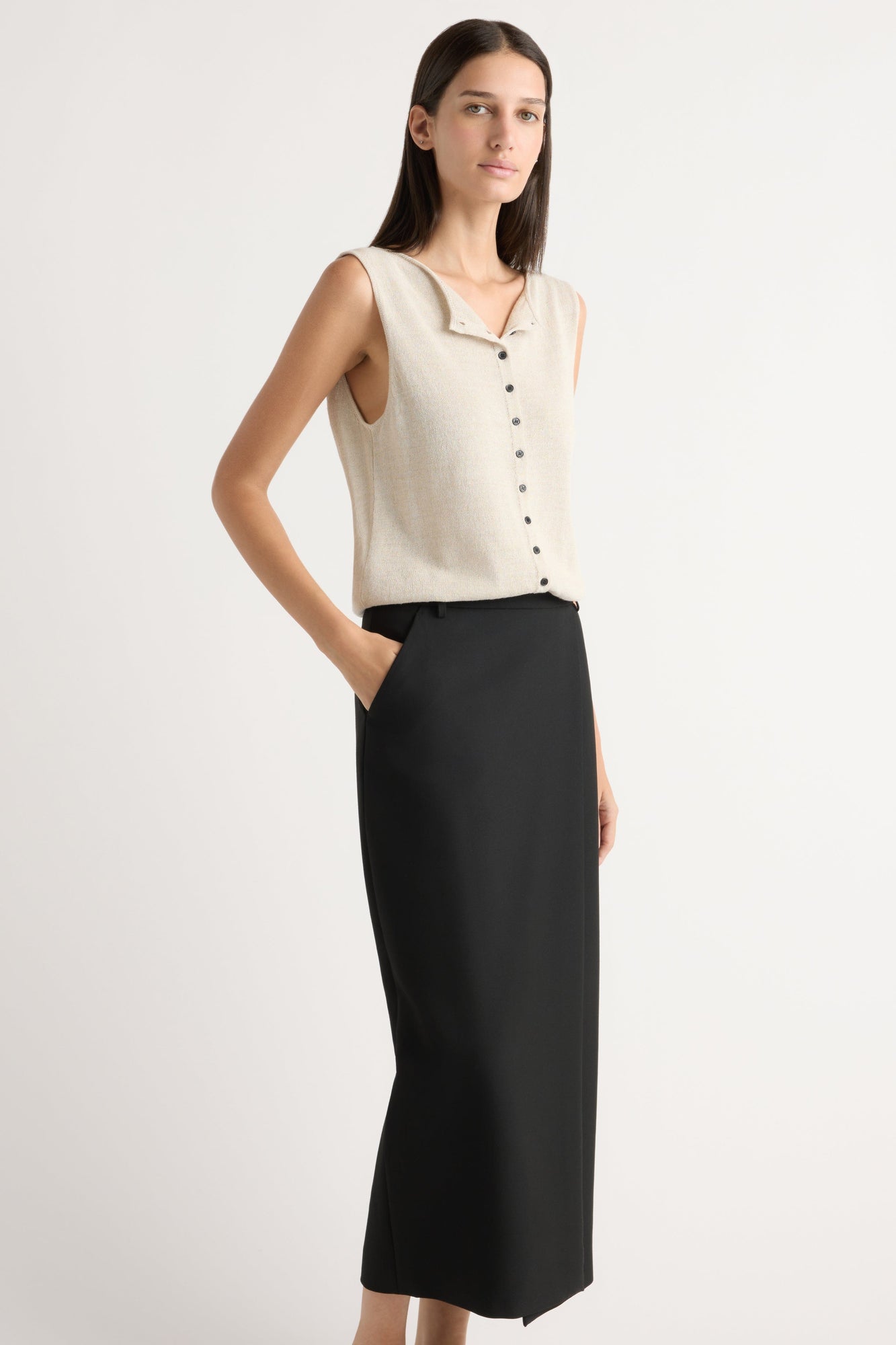 Karolina | Spencer Suiting Wrap Maxi Skirt in Size Extra Small