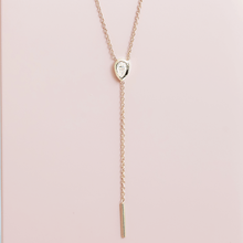 Women | White Diamond Stillwater Lariat | 14k Rose Gold