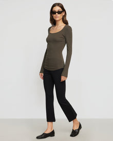 Renée | Rosa Ribbed Scoop-Neck Tee in Size Small 