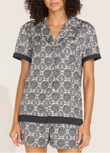 Womens | The Dahlia Top | Medallion Blackout