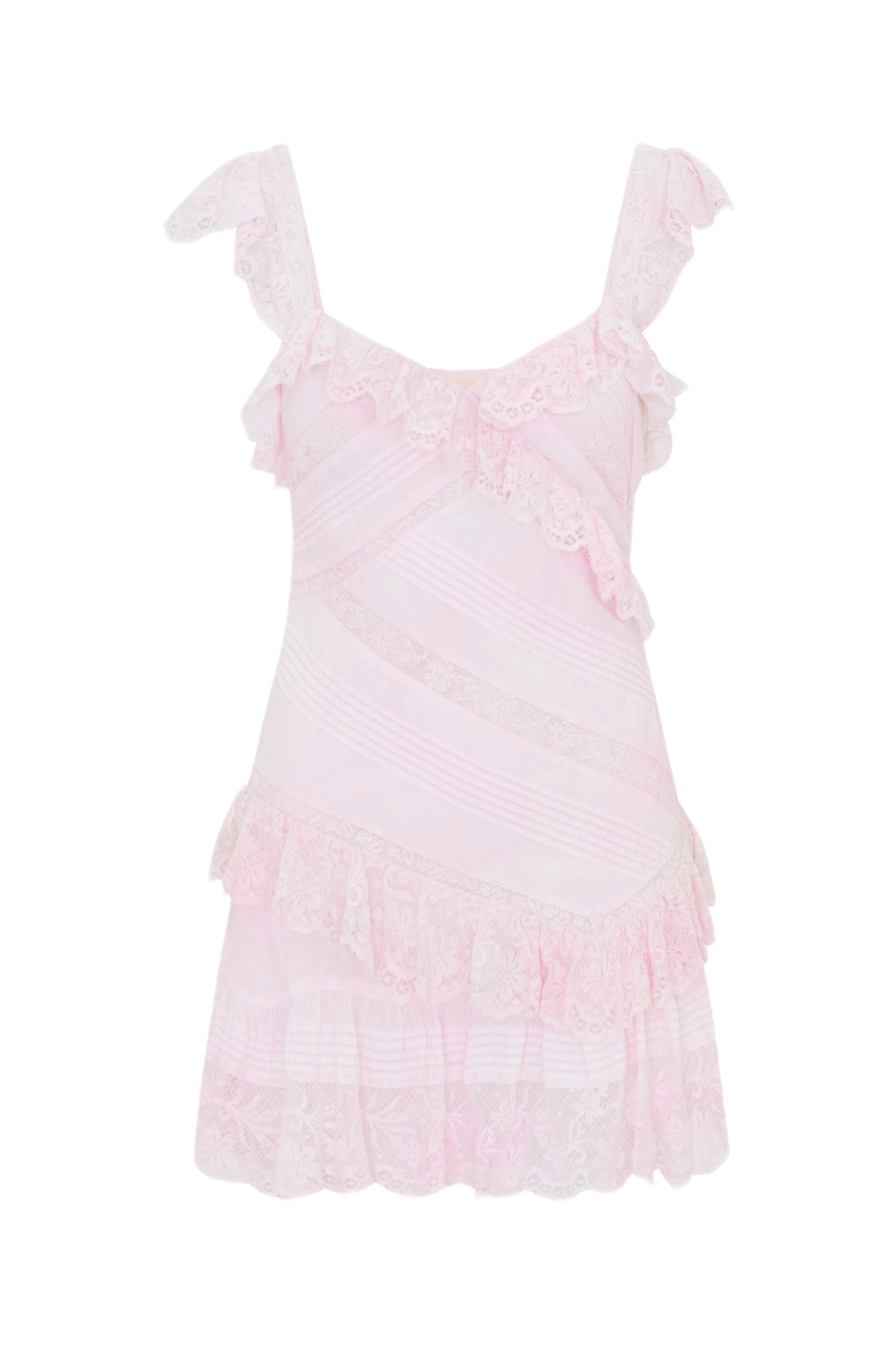 Bensley Cotton & Lace Mini Dress | Tonal Pink