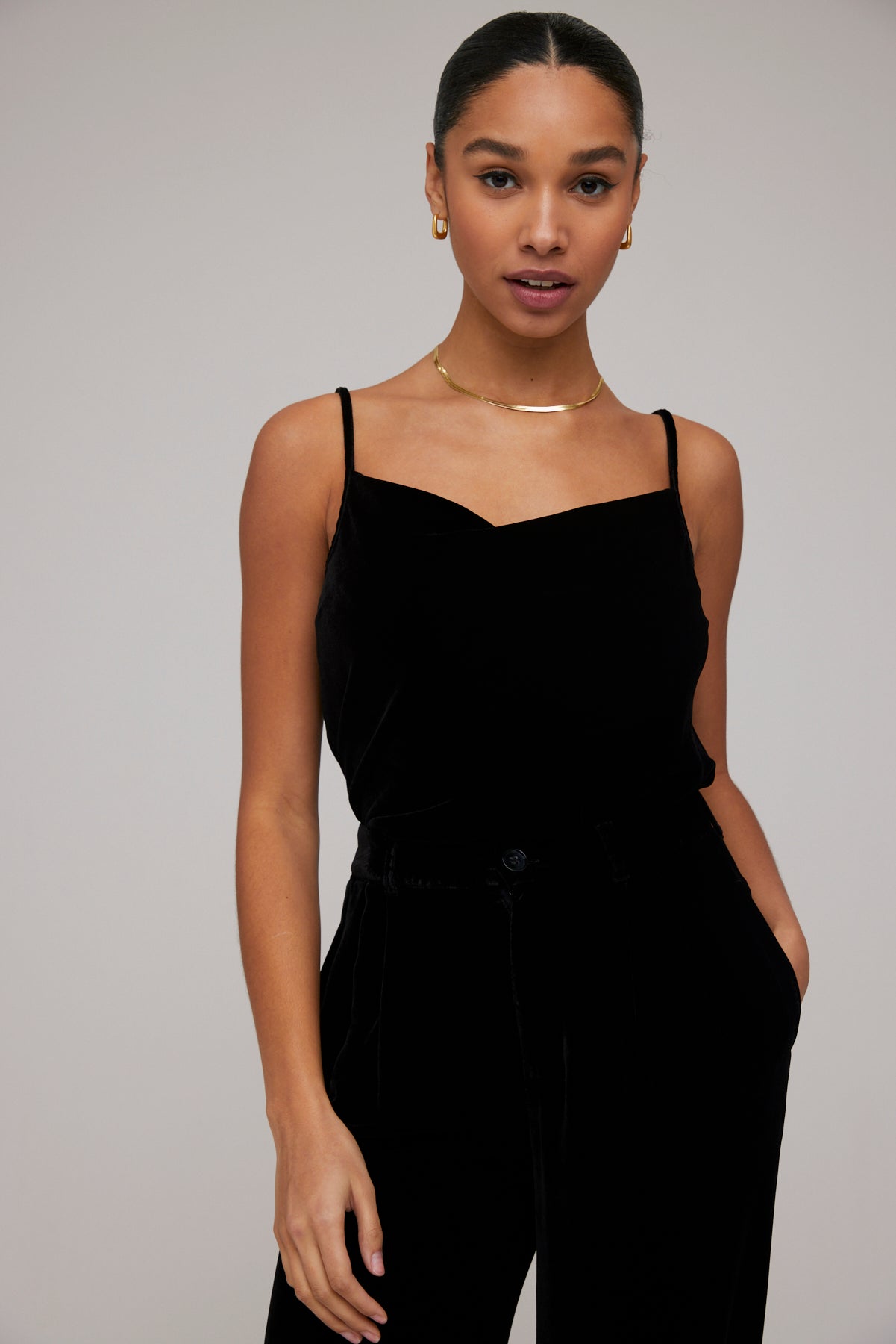 Cowl Neck Camisole - Black