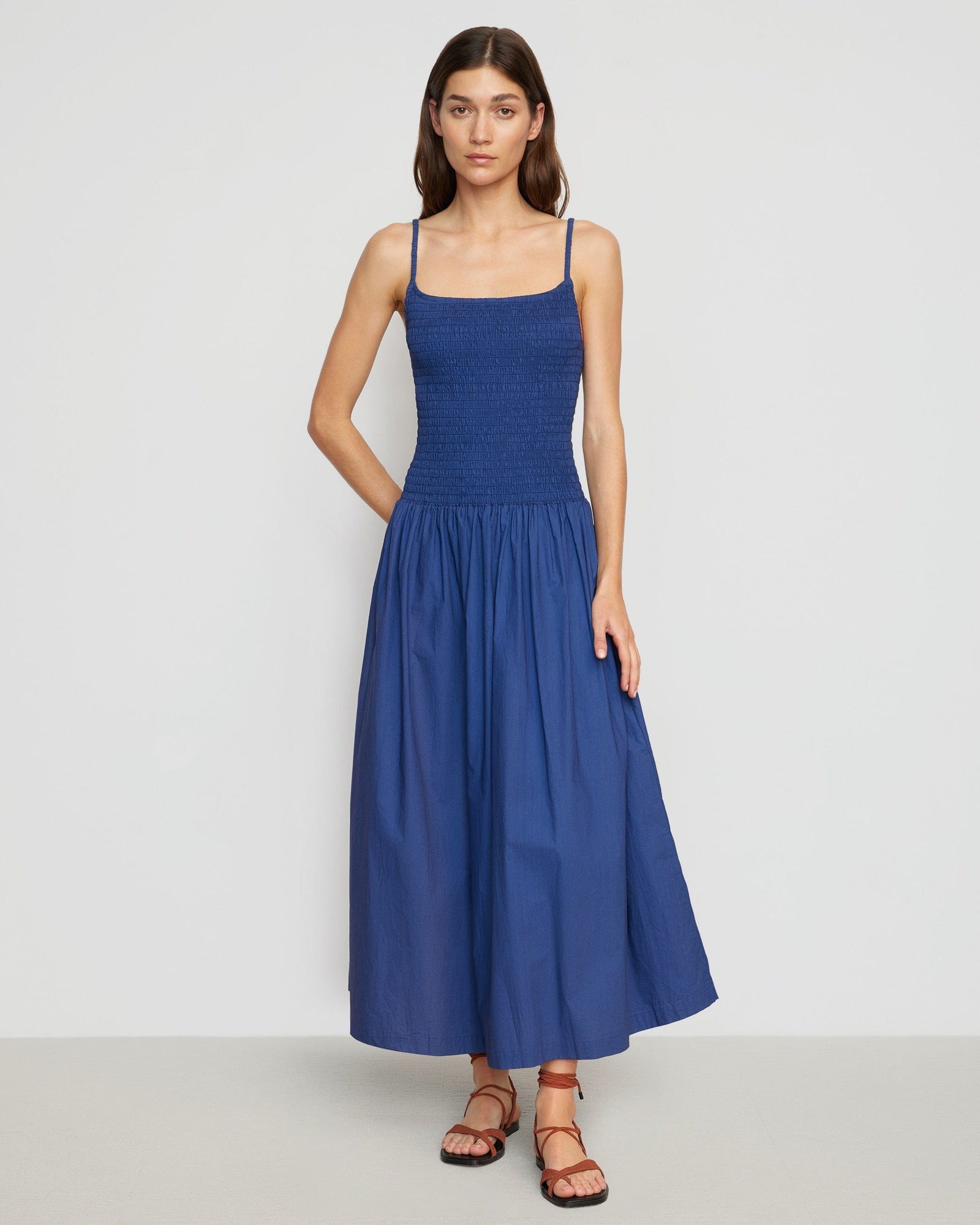 Renée | Venus Smocked Midi Dress in Size Small