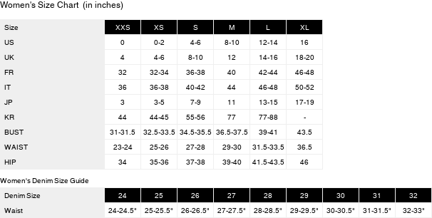 Product size guide